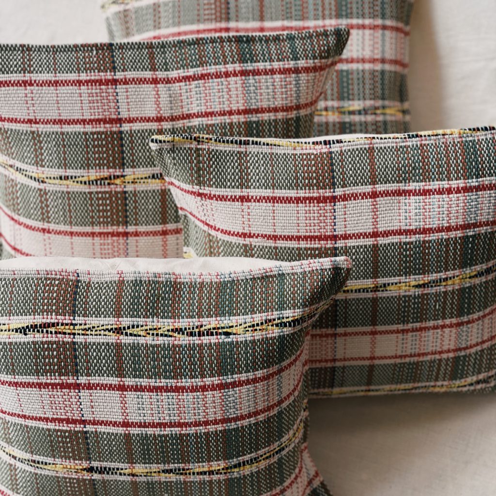 OLIVE GREEN STRIPED CUSHION COVER Tradition Now