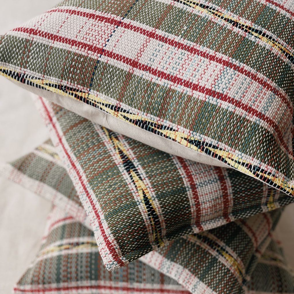 OLIVE GREEN STRIPED CUSHION COVER Tradition Now