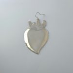 FLAMING HEART EARRING SILVER