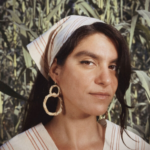CANE REED HOOP EARRINGS